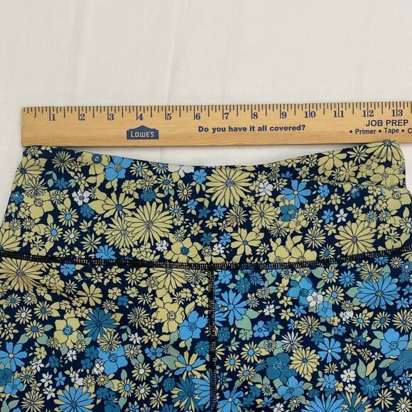 Free People Loose Control Wrap Leggings Floral Large Daisy Blue Green Yellow GUC - Picture 4 of 13